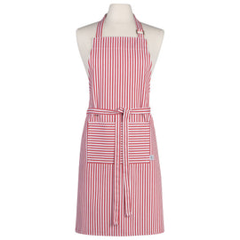 Narrow Stripe Apron - Red
