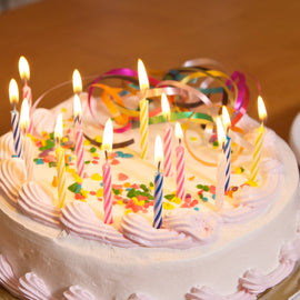 Fox Run Striped Birthday Candles, Pack of 24, 0.25" x 2.25"