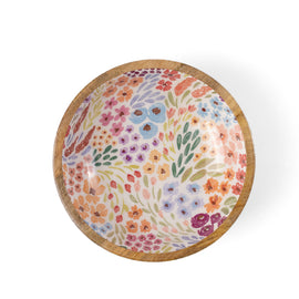 Floral Mango Wood Bowl