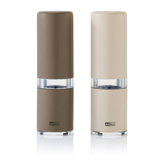 AdHoc Style Pepper and Salt Mill Set, Dark & Light Beige