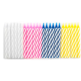 Fox Run Striped Birthday Candles, Pack of 24, 0.25" x 2.25"