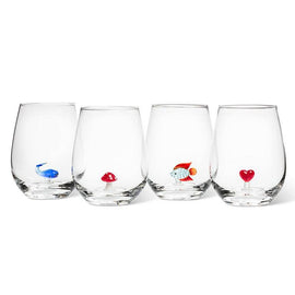 Heart Icon Stemless Wine Glass-4.5"H (20oz)