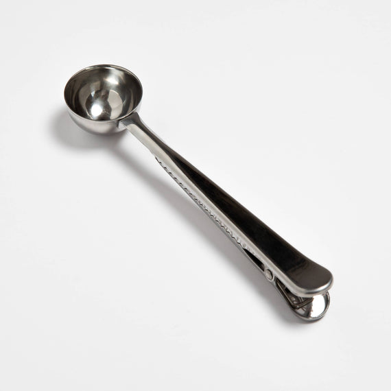 Fox Run Stainless Steel Coffee Spoon and Bag Clip, 7” x 1.5”