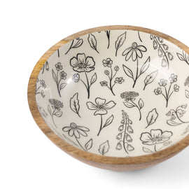Floral Mango Wood Bowl