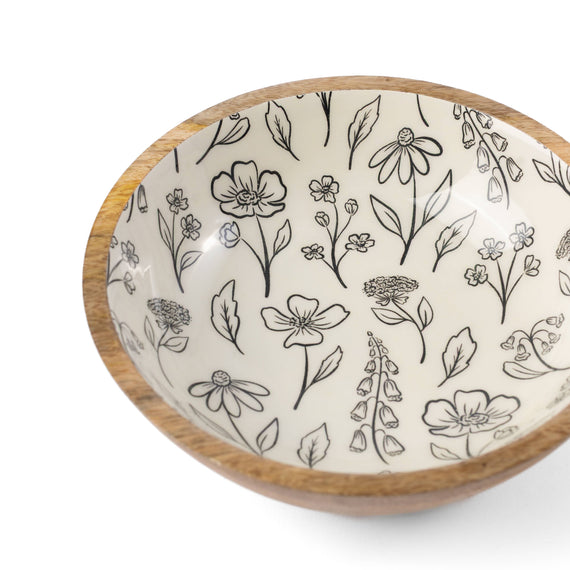 Floral Mango Wood Bowl