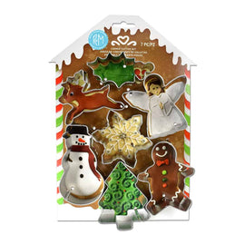 Christmas 7 PC Cookie Cutter Set on G/B House Card