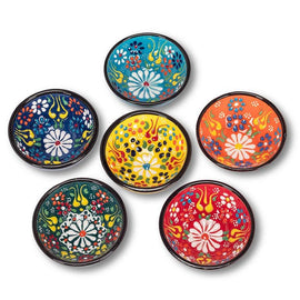 Colourful Pinch Bowls-6 Assorted -3.25"D