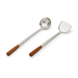 Fox Run Wok Spatula and Ladle Tool Set, 17"