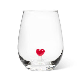 Heart Icon Stemless Wine Glass-4.5"H (20oz)