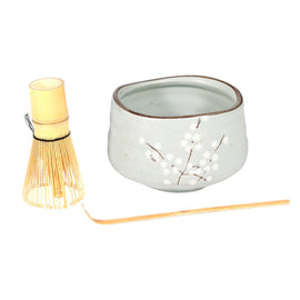 Matcha Bowl 21oz Set with Whisk and Tea Spoon Light Blue Sakura Design (1/16)