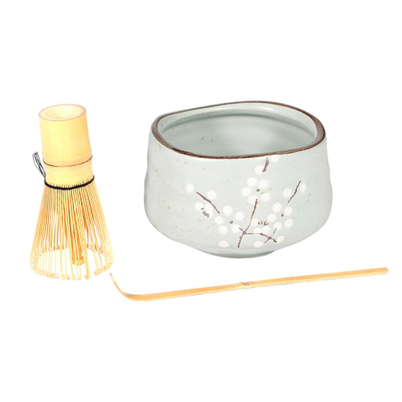 Matcha Bowl 21oz Set with Whisk and Tea Spoon Light Blue Sakura Design (1/16)