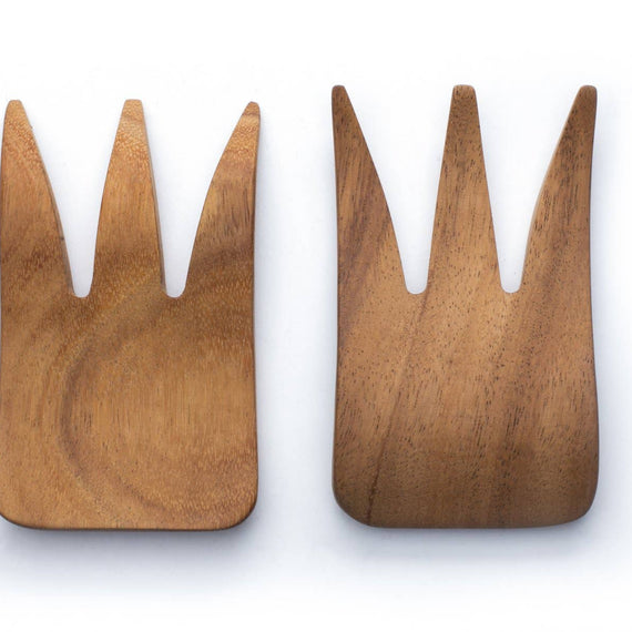 Ironwood Bear Claw Salad Servers,Acacia, Set 2,1.5
