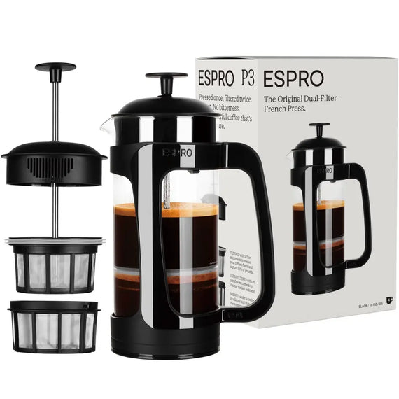 Glass French Press Coffee Maker, Double-Microfilter,P3