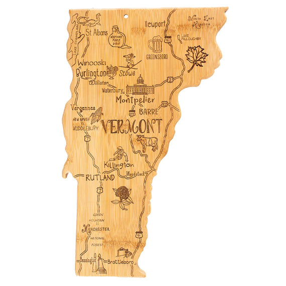 Destination Vermont Cutting Board with Engraved Artwork