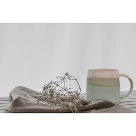 Pnk/Blu Rustic Style Mug-4"H(14oz)