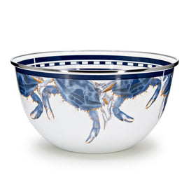 Golden Rabbit Enamelware Blue Crab Large Salad Bowl
