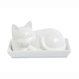 Ceramic Cat Butter Dish