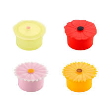 Floral Silicone Containers-Set of 4