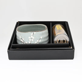 Matcha Bowl 21oz Set with Whisk and Tea Spoon Light Blue Sakura Design (1/16)