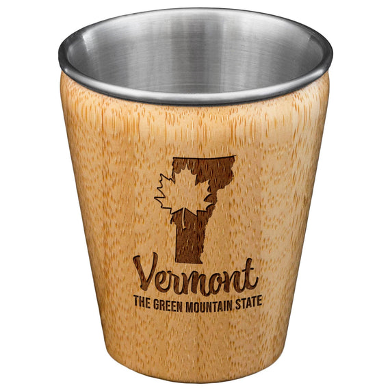 Vermont Bamboo Shot Glass, Stainless Steel Interior