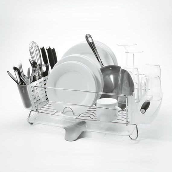 OXO PP/Stainless Steel Large Capacity Dish Rack Gray