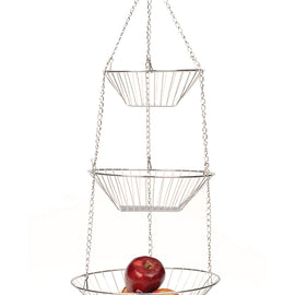 3 Tier Hanging Stainless Steel Basket - Kiss the Cook