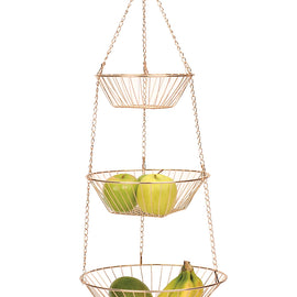 3 Tier Hanging Copper Basket - Kiss the Cook