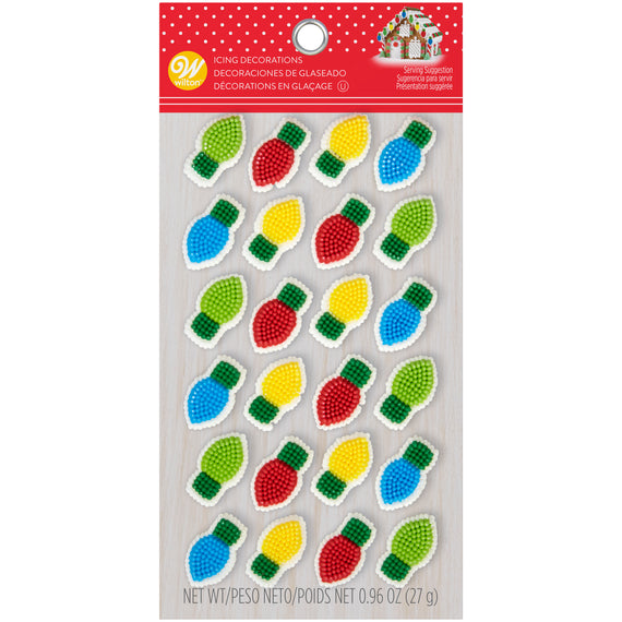 Christmas Light Bulbs Icing Decorations (24 Count)