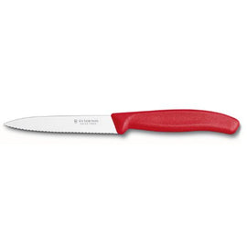 Red Serrated Paring Knife 4"